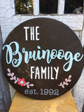 * 24" Wood Circle Sign / Custom Made Name Round Sign / 3D Name / Nursery Name Sign / Wood Decor24