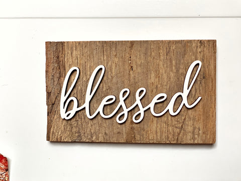 blessed Mini Barnwood Magnet made with Authentic Barn Wood 3" x 5"