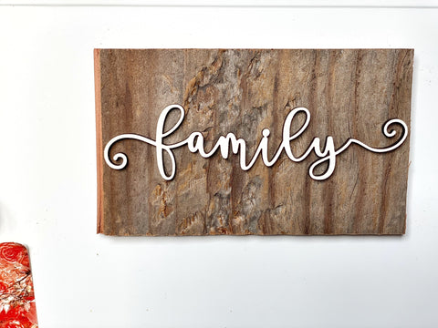 family Mini Barnwood Magnet made with Authentic Barn Wood 3" x 5"