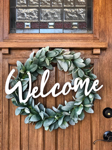 Lambs Ear Welcome Wreath 22"