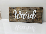 CUSTOM Family Name Barnwood Sign 5-6” x 15”