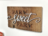 Farm SWEET Farm Mini Barnwood Magnet made with Authentic Barn Wood 3" x 5"