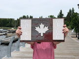 Large Canadian Flag Authentic Barn Wood Sign 12" x 20” with 3D cut letters