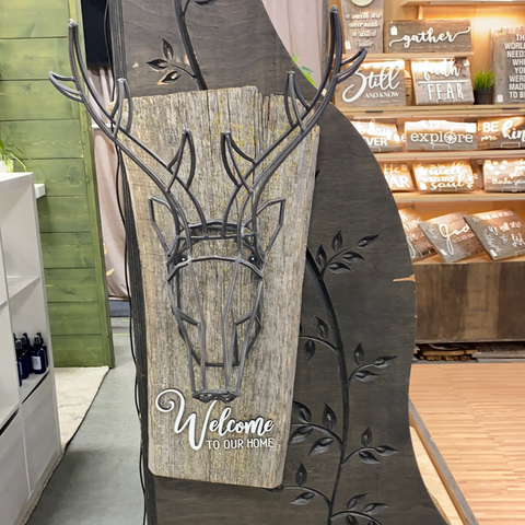 Welcome TO OUR HOME with iron Deer Head SMALLER