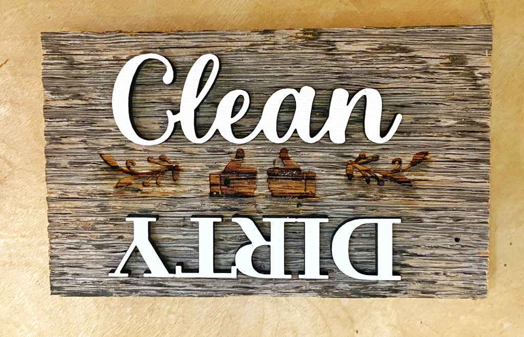 Clean /Dirty Dishwasher Mini Barnwood Magnet made with Authentic Barn Wood 3" x 5"